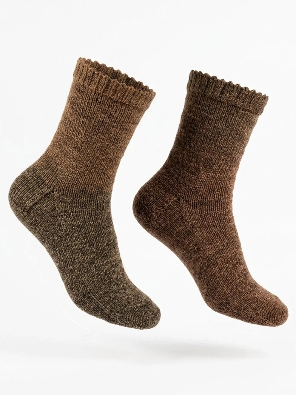 Sybil merino wool handcrafted crew socks heathered espresso brown women’s medium